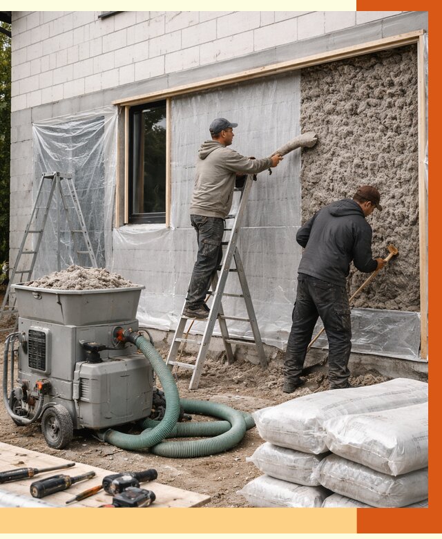 Утепление дома из газобетона эковатой в Чебоксарах от 4628 руб./м2 | ТепломастерЧбк